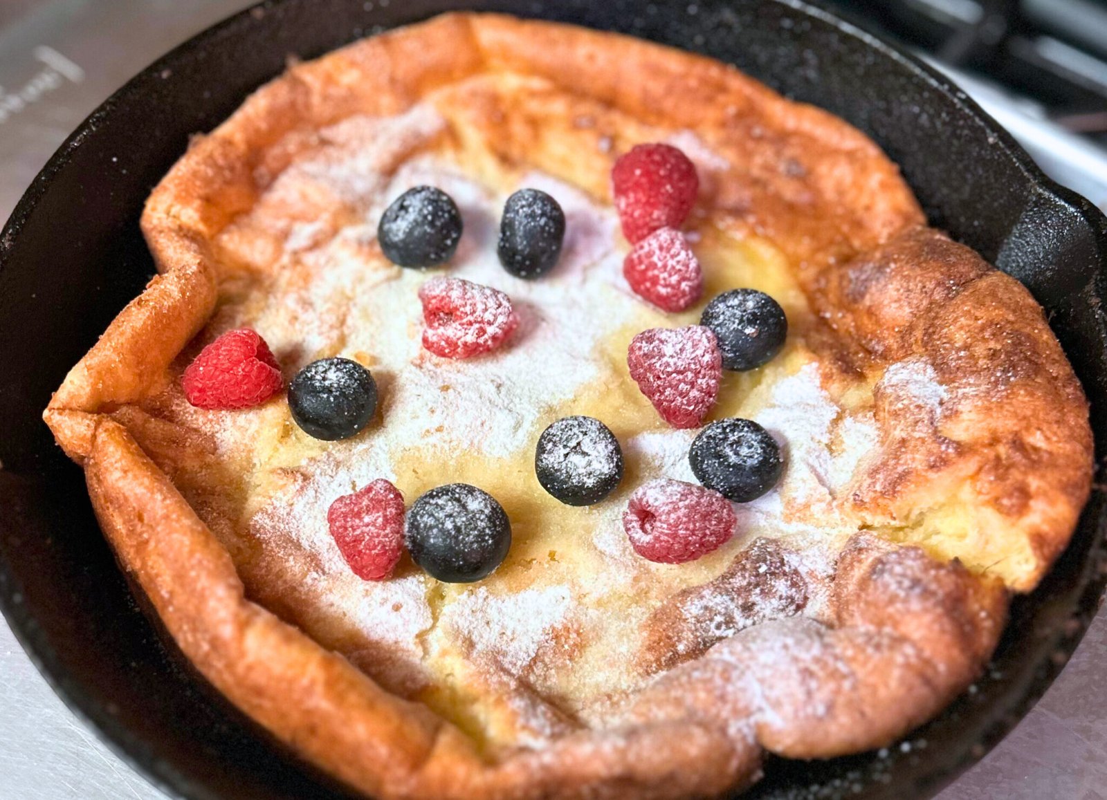 Sourdough discard and ingredients laid out for making fluffy German pancakes