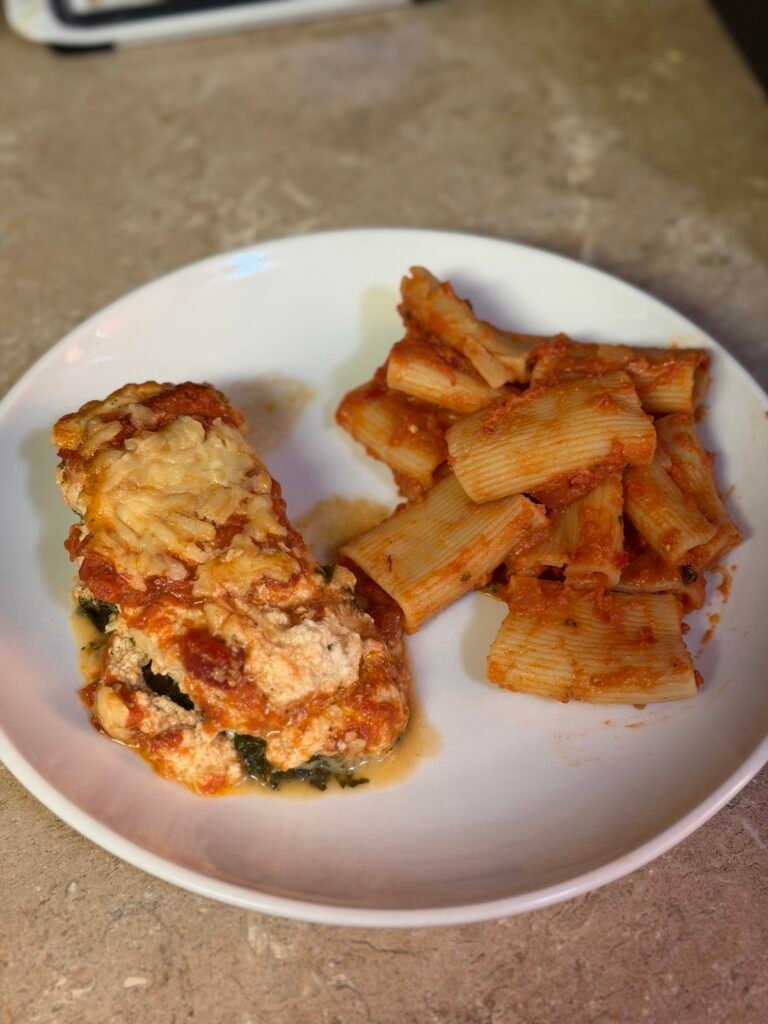 Baked Spinach Ricotta Chicken — finished dish