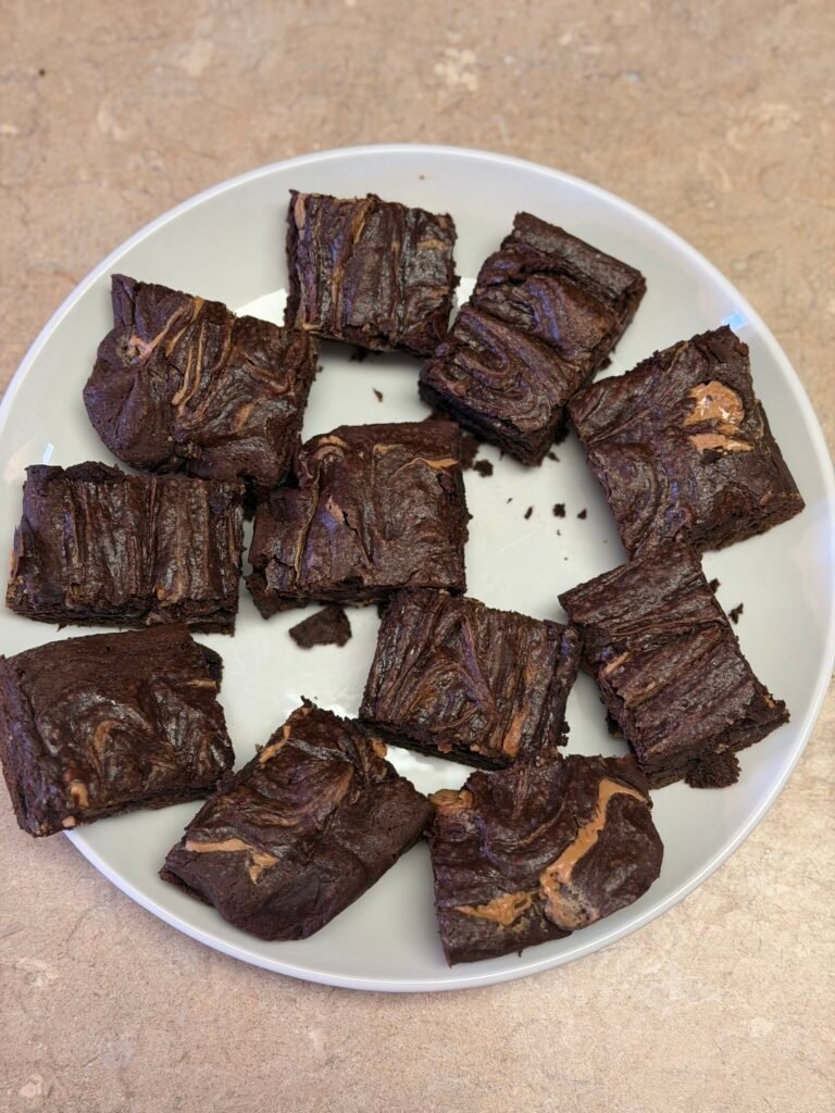 Making Fudge Peanut Butter Brownies