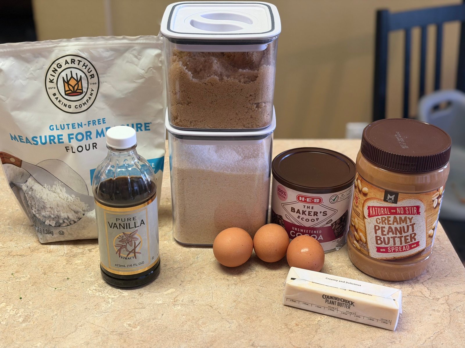 Fudge Peanut Butter Brownies ingredients