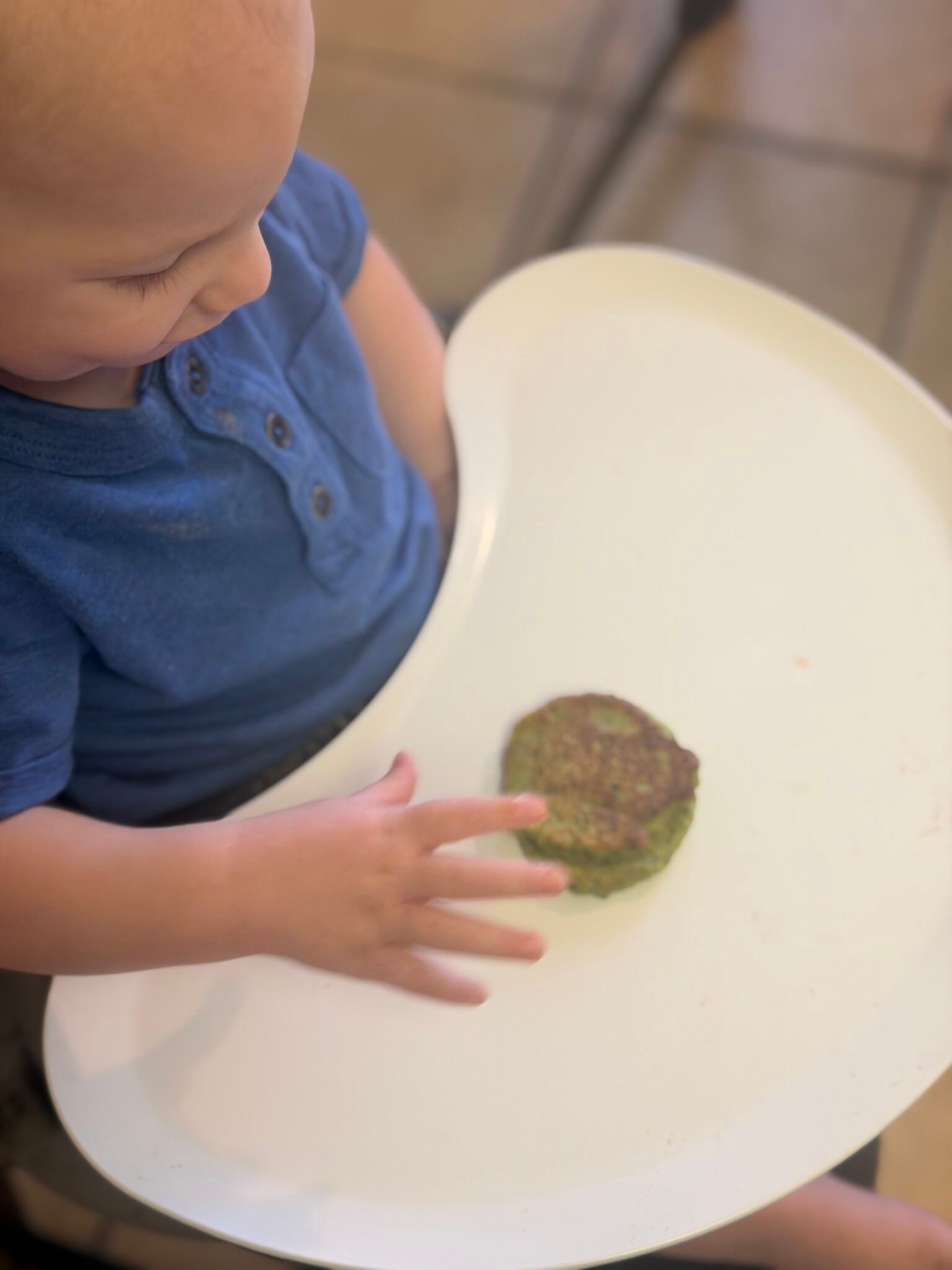 Easy edamame fritters cooked golden brown, perfect for baby-led weaning and toddlers