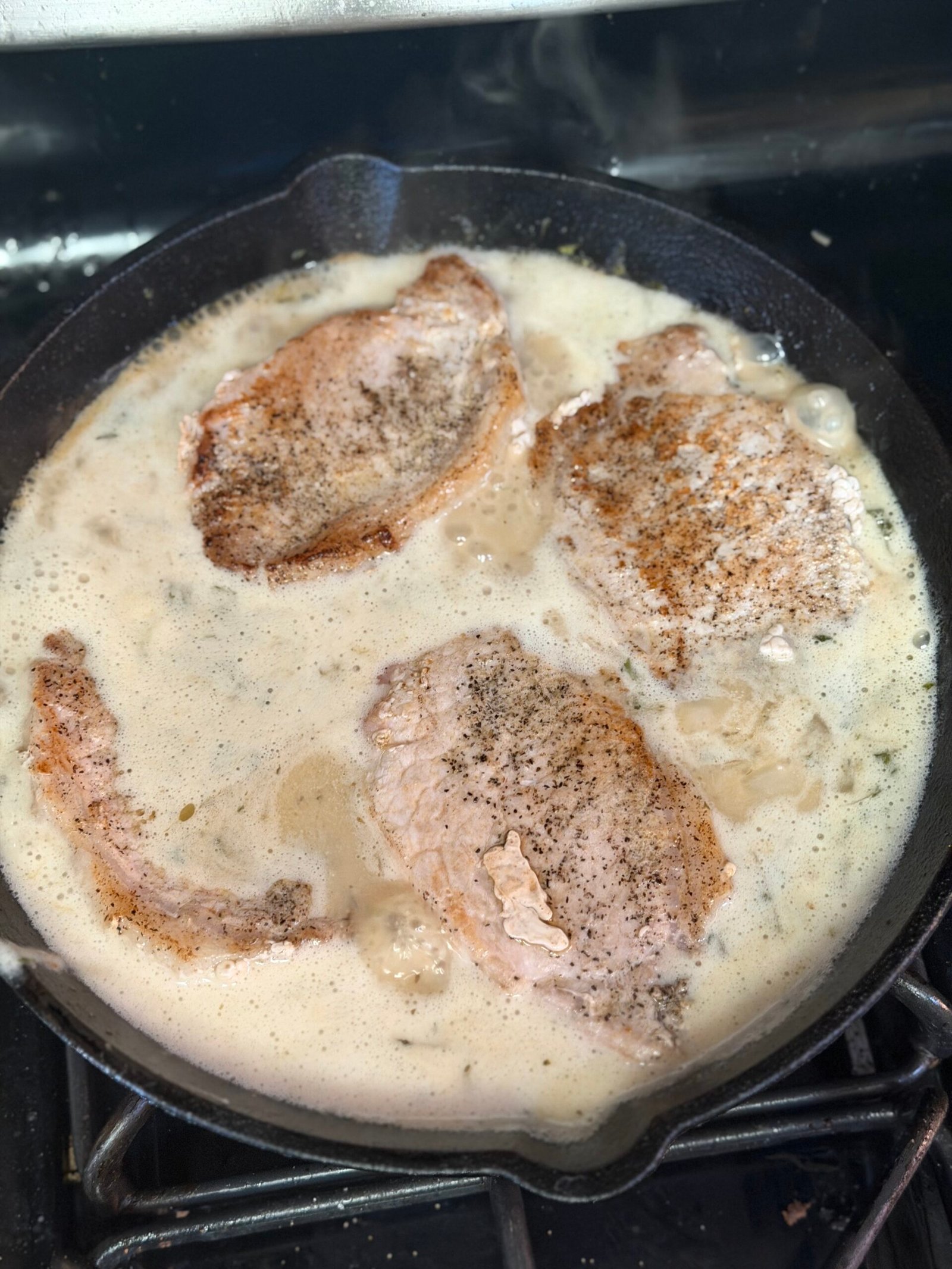 Making Boursin Pork Chops