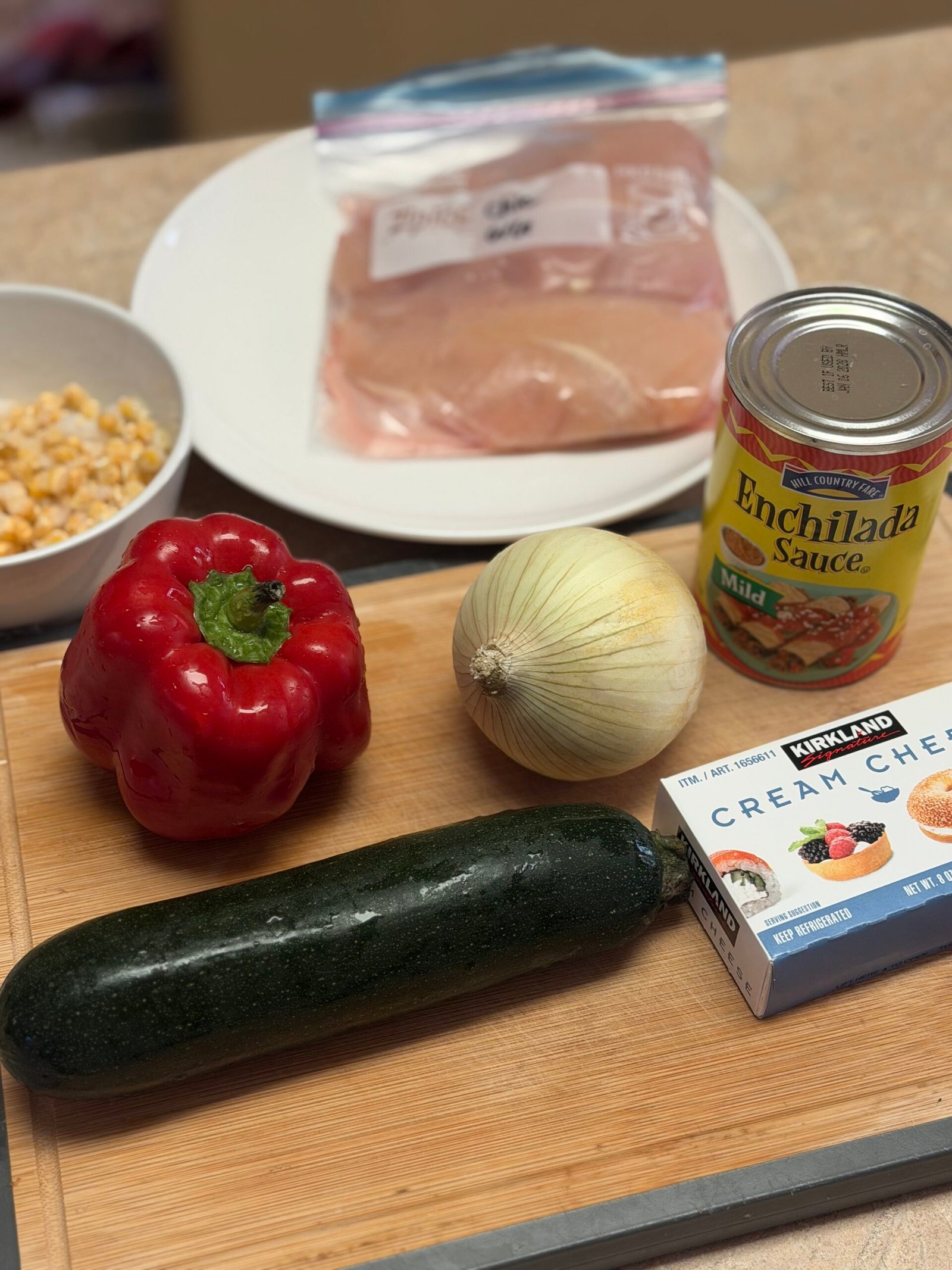 Easy Creamy Enchilada Casserole ingredients