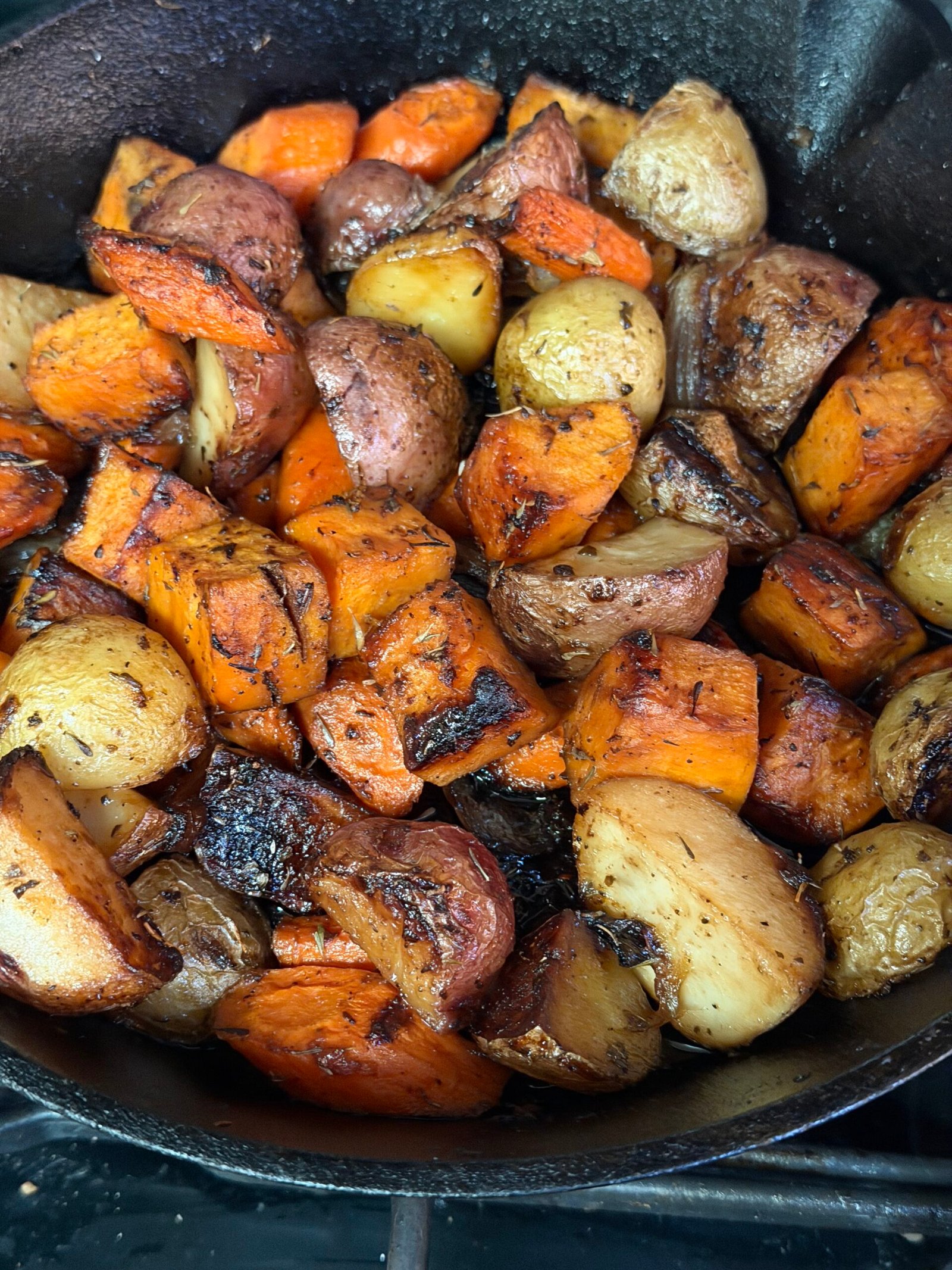 Herb Roasted Cast Iron Veggies — finished dish