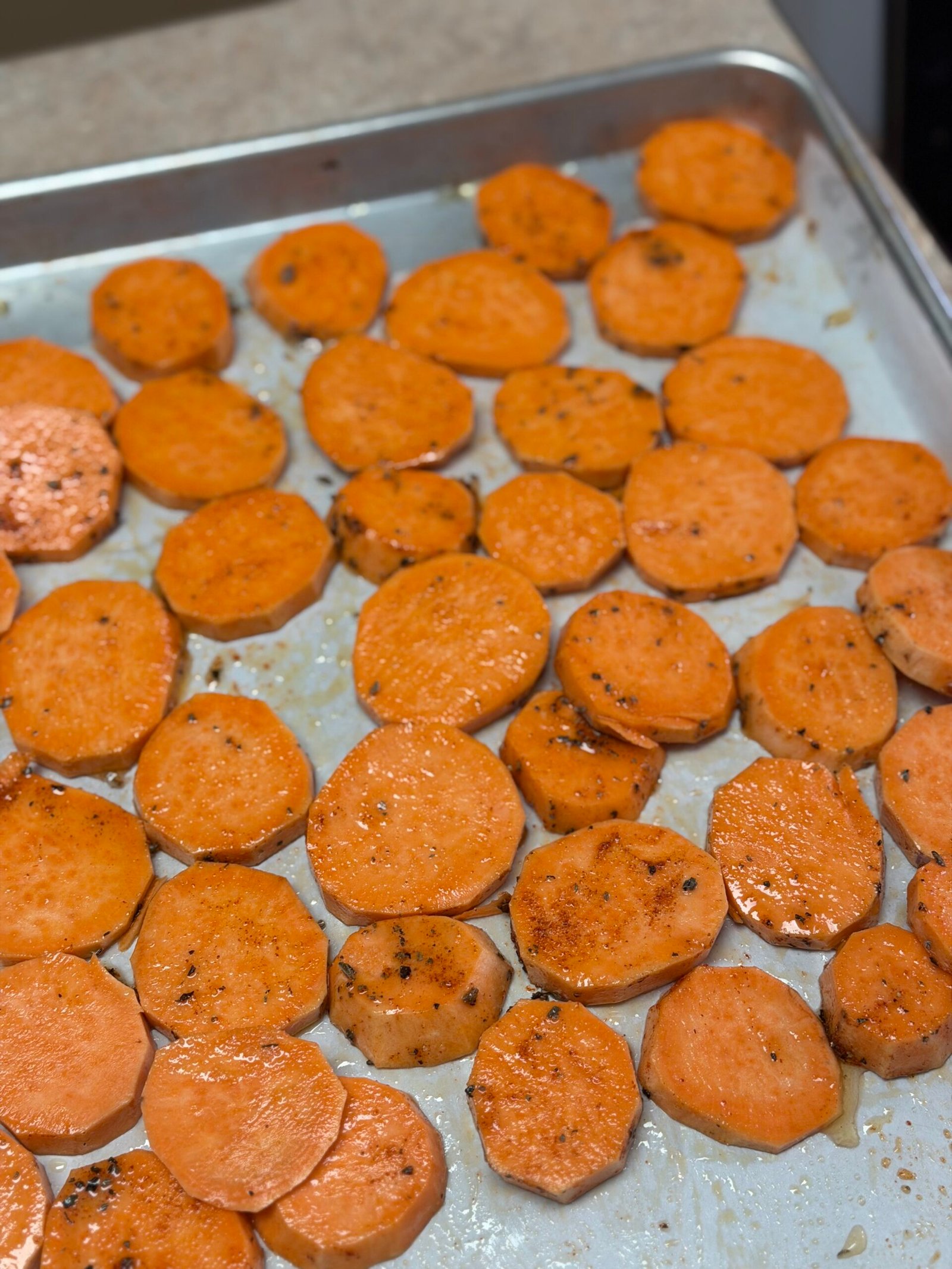 Making Honey Feta Sweet Potatoes