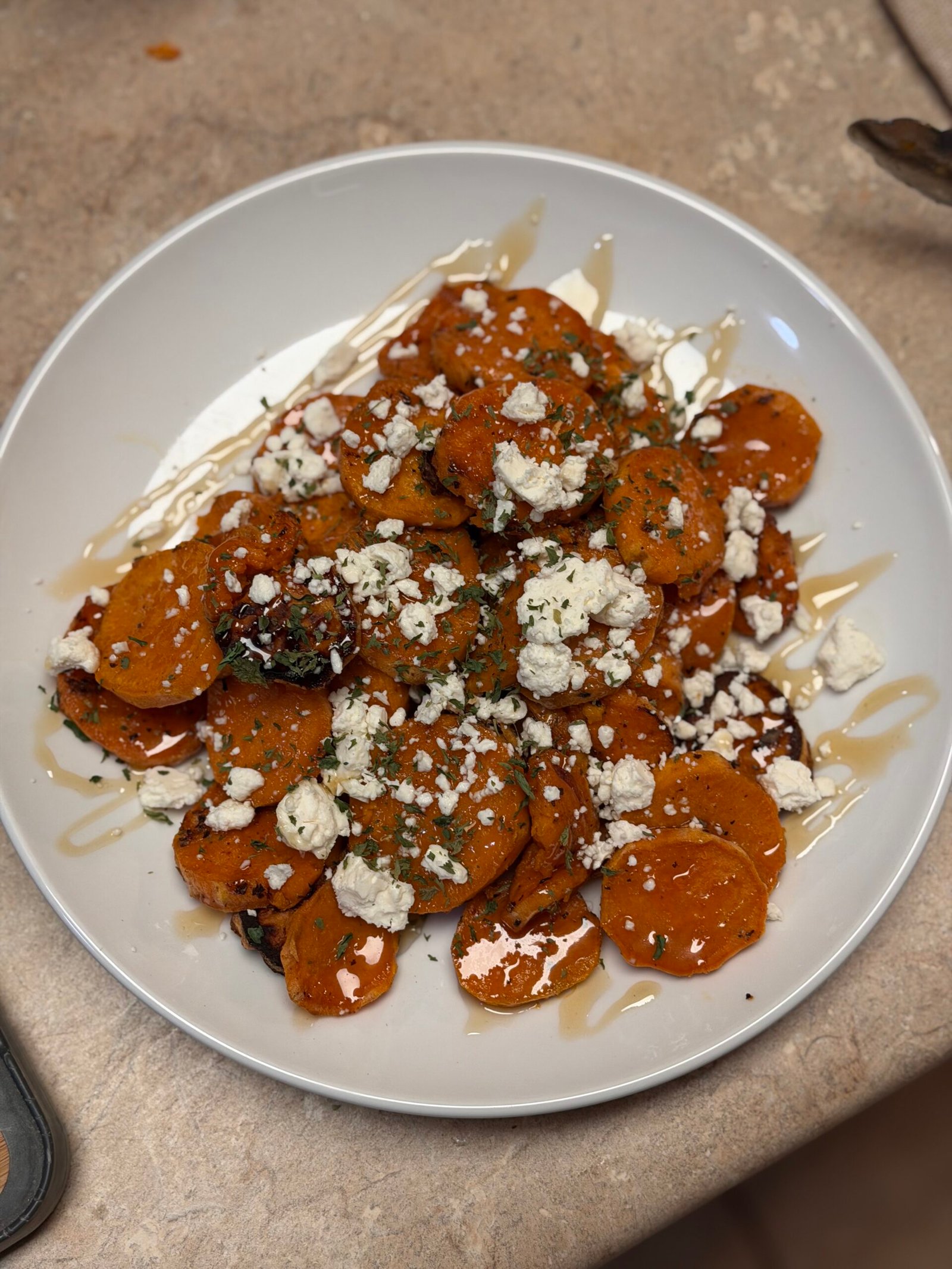 Honey Feta Sweet Potatoes — finished dish