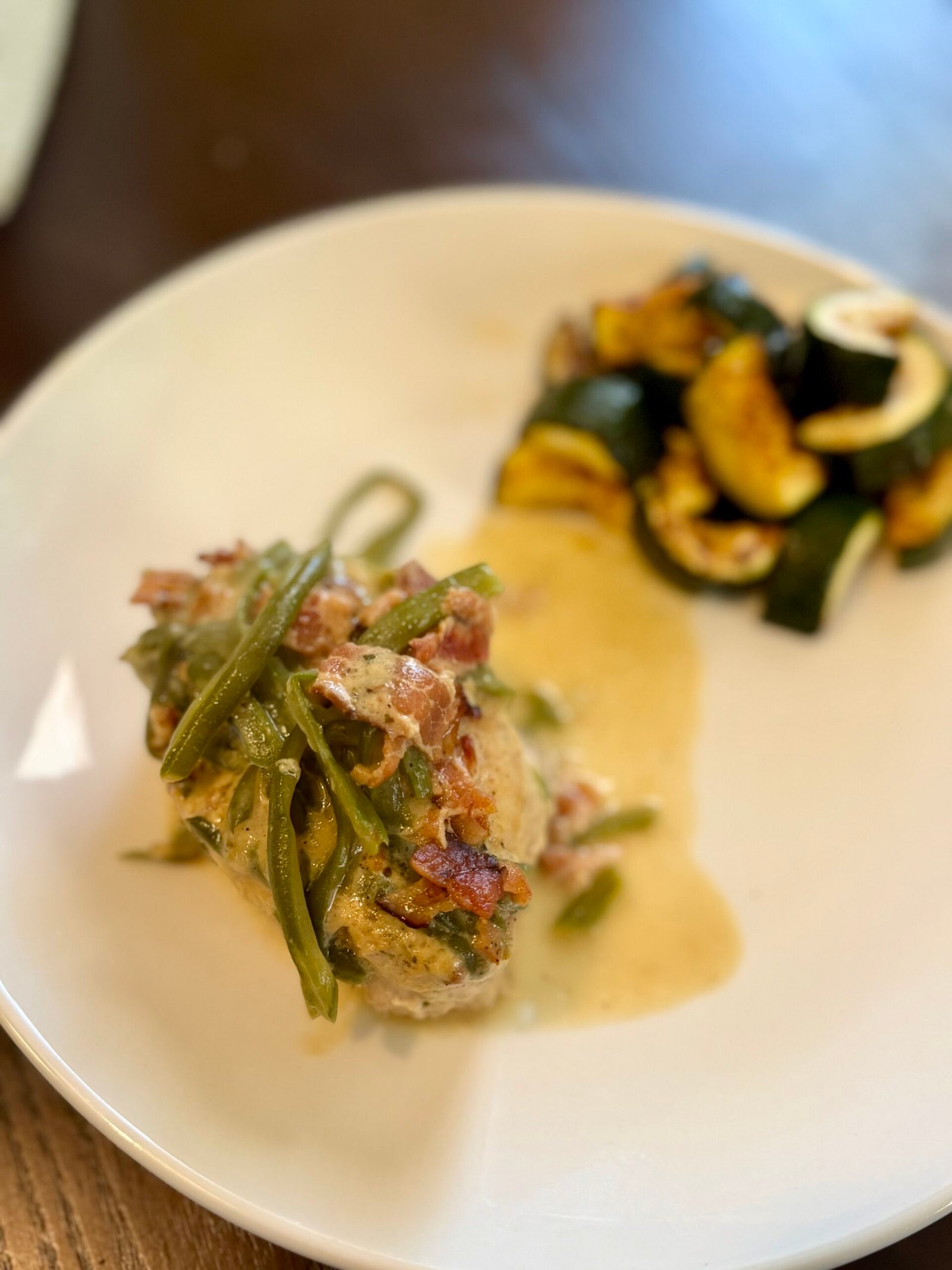 Easy Ranch Pork Chops and Green Beans — finished dish