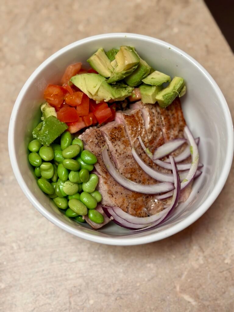 Tuna Steak and Quinoa Bowl — finished dish